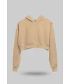 Camel Kadın Crop Hoodie Kapüşonlu Sweatshirt
