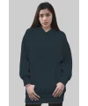 Füme Kadın Uzun Hoodie Kapüşonlu Sweatshirt