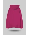 Fuşya Oversize Unisex Kapüşonlu Sweatshirt