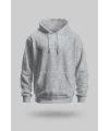 Gri 2 İplik İnce Kumaş Unisex Kapşonlu Sweatshirt
