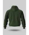 HAKİ YEŞİLİ KAPÜŞONLU FERMUARLI SWEATSHİRT