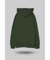 Haki Yeşili Oversize Unisex Kapüşonlu Sweatshirt
