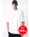 Kalın Gramajlı Oversize Tişört BEYAZ 30-2 Compact Penye 260 gr