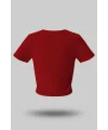 Kırmızı Kadın Crop Basic Tişört