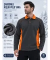 Kışlık Parçalı Füme Polo Yaka Turuncu Detaylı