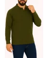 Kışlık Polo Yaka İçi Şardonlu Haki Yeşili