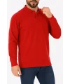 Kışlık Polo Yaka İçi Şardonlu KIRMIZI
