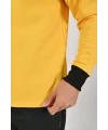 Kışlık Sarı Polo Yaka Sweatshirt Siyah Yakalı