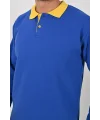 Kışlık Sax Polo Yaka Sweatshirt Sarı Yakalı
