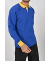 Kışlık Sax Polo Yaka Sweatshirt Sarı Yakalı