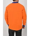 Kışlık Turuncu Polo Yaka Sweatshirt Sax Yakalı
