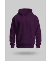 Koyu Mor 2 İplik İnce Kumaş Unisex Kapşonlu Sweatshirt