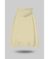 Krem Oversize Unisex Kapüşonlu Sweatshirt