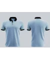 Mavi Polo Yaka T-Shirt Siyah yakalı