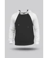 Siyah- Beyaz Orjinal Reglan Hoodie Unisex Kapüşonlu Sweatshirt