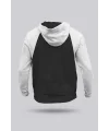 Siyah- Beyaz Orjinal Reglan Hoodie Unisex Kapüşonlu Sweatshirt