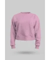 Pembe Kadın Crop Sweatshirt