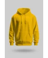 Sarı 2 İplik İnce Kumaş Unisex Kapşonlu Sweatshirt