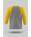 Sarı-Gri Orijinal Reglan 3/4 Kol Unisex Tişört