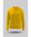 Sarı Kadın Kapüşonlu Hoodie Sweatshirt
