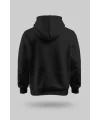 Siyah 2 İplik İnce Kumaş Unisex Kapşonlu Sweatshirt