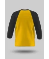 Siyah-Sarı Orijinal Reglan 3/4 Kol Unisex Tişört