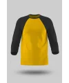 Siyah-Sarı Orijinal Reglan 3/4 Kol Unisex Tişört