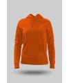 Turuncu Kadın Kapüşonlu Hoodie Sweatshirt