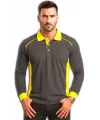 Uzun Kol Füme LACOSTE Polo Yaka Tişört Sarı PARÇALI MODEL