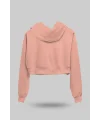 Yavruağzı Kadın Crop Hoodie Kapüşonlu Sweatshirt