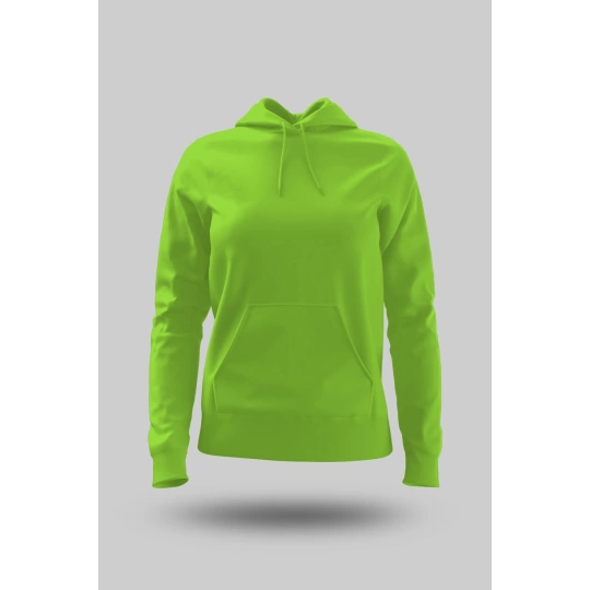 Fıstık Yeşili Kadın Kapüşonlu Hoodie Sweatshirt