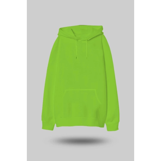 Fıstık Yeşili Oversize Unisex Kapüşonlu Sweatshirt
