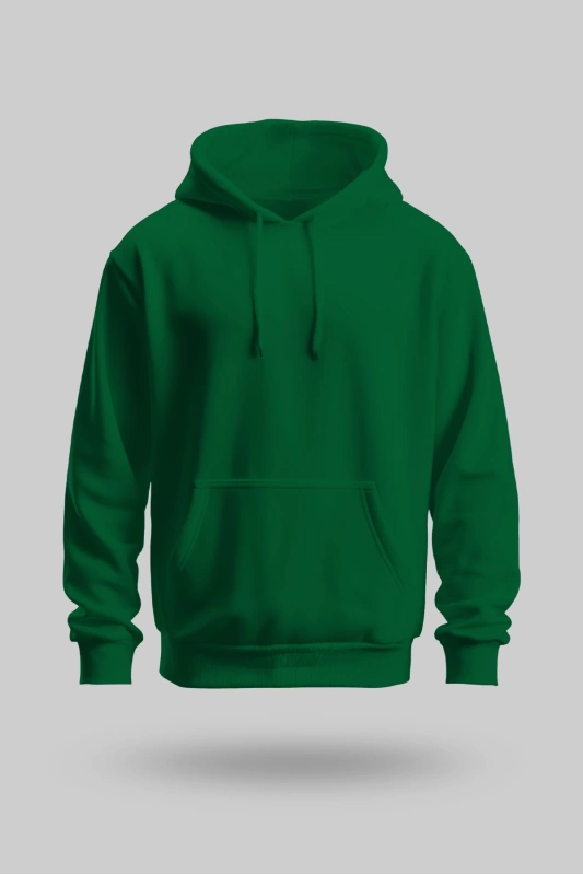 Çimen Yeşili 2 İplik İnce Kumaş Unisex Kapşonlu Sweatshirt