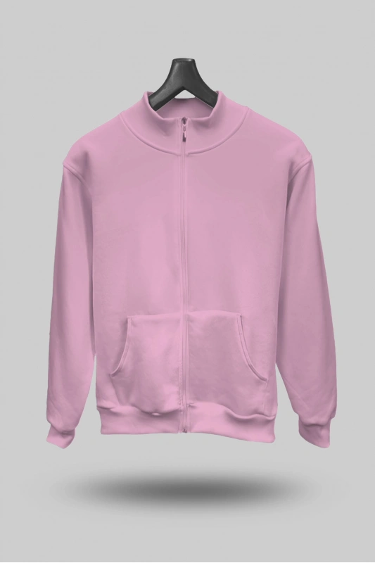 Pembe Unisex Mevsimlik Kapşonsuz Mont