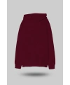 Bordo Oversize Unisex Kapüşonlu Sweatshirt