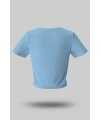 Buz Mavisi Kadın Crop Basic Tişört