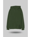 Haki Yeşili Oversize Unisex Kapüşonlu Sweatshirt