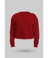 Kırmızı Kadın Crop Sweatshirt