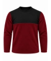 Micro Thermal 220 gr Bordo Siyah Bisiklet Yaka Sweatshirt