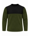 Micro Thermal 220 gr Haki Siyah Bisiklet Yaka Sweatshirt