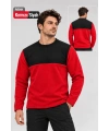 Micro Thermal 220 gr KIRMIZI Bisiklet Yaka Sweatshirt