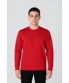 Openend 2 iplik Kapşonsuz Sweatshirt KIRMIZI