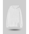Beyaz Oversize Unisex Kapüşonlu Sweatshirt