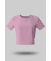 Pembe Kadın Crop Basic Tişört