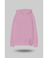 Pembe Oversize Unisex Kapüşonlu Sweatshirt