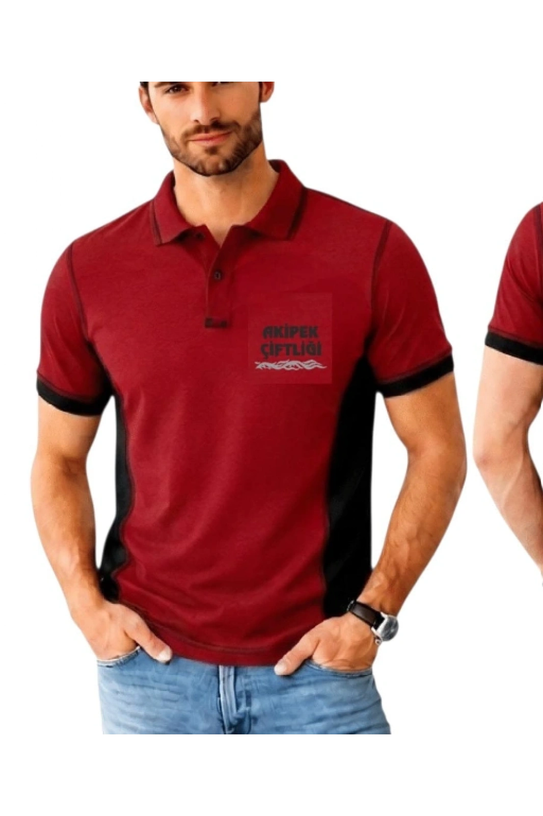 Bordo LACOSTE Polo Yaka Tişört Siyah PARÇALI MODEL