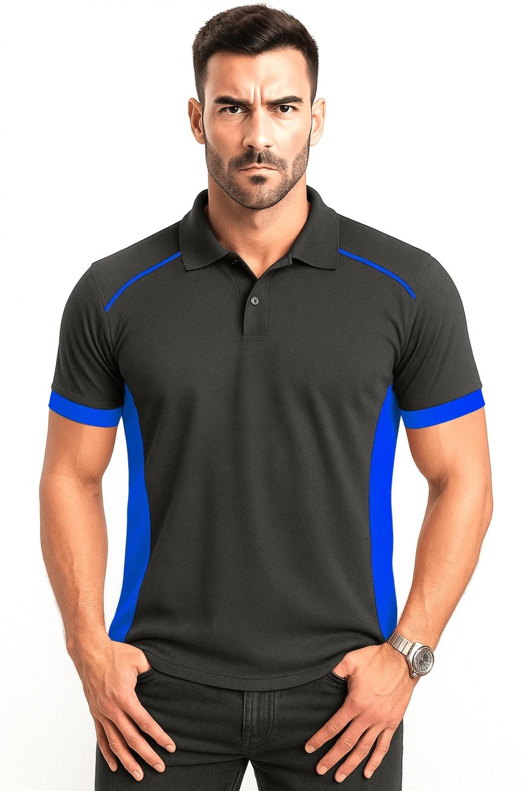 Füme LACOSTE Polo Yaka Tişört Sax PARÇALI MODEL