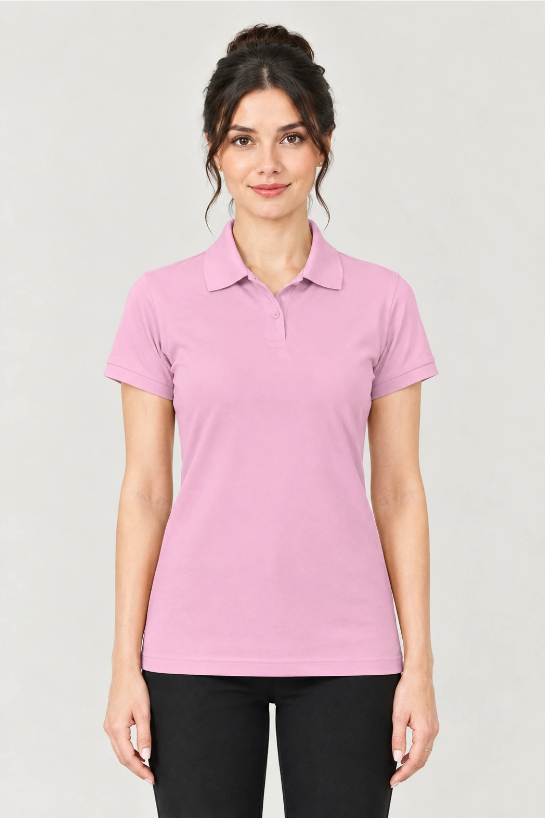 KADIN PEMBE POLO YAKA TİŞÖRT