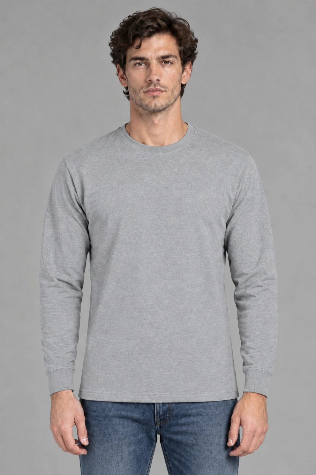 Openend 2 iplik Kapşonsuz Sweatshirt GRİ