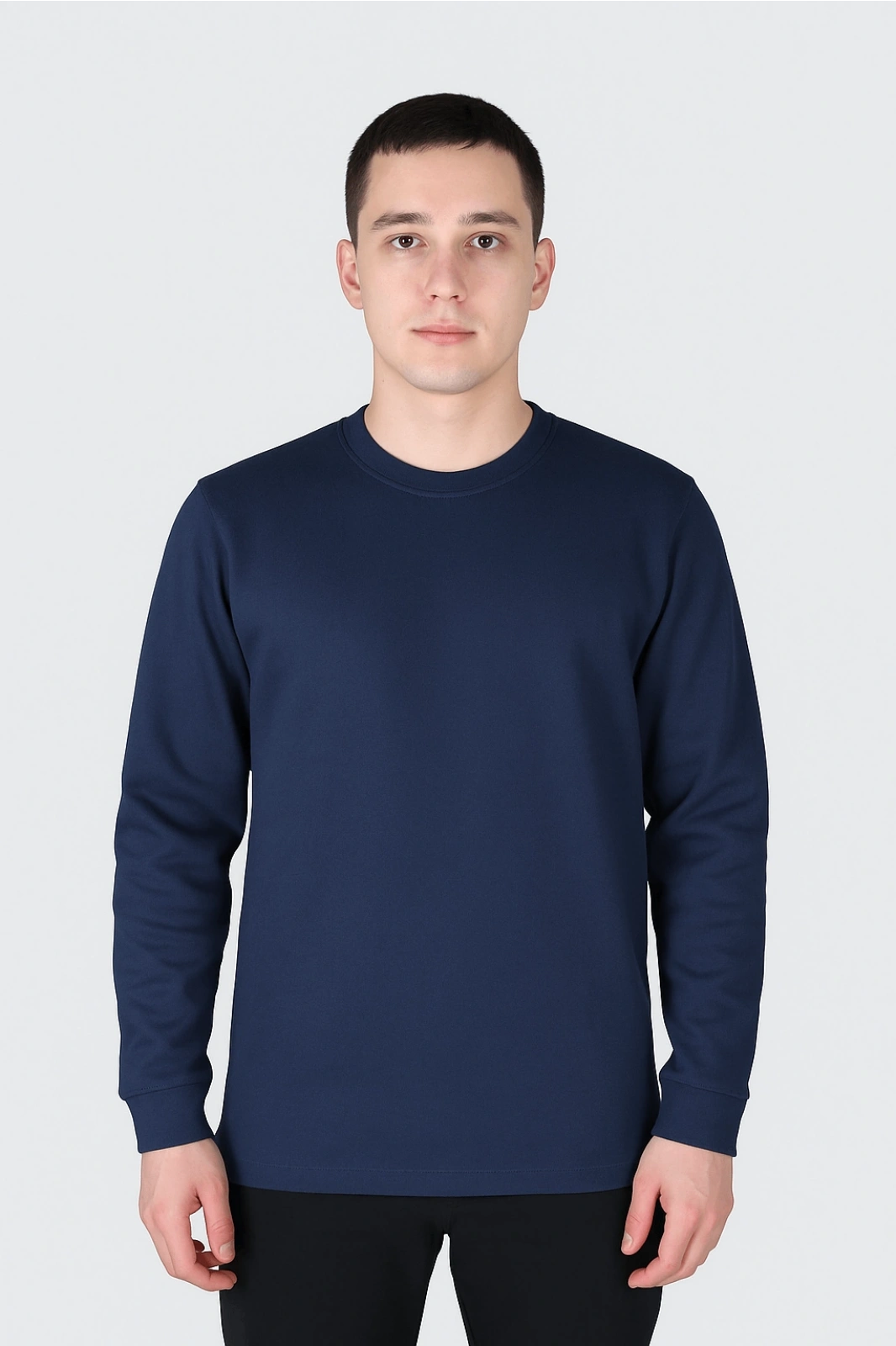 Openend 2 iplik Kapşonsuz Sweatshirt LACİVERT